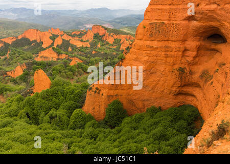 Las Médulas, province de Leon, Castille et Leon, Espagne. L'or romain site minier de Las Médulas est un UNESCO World Heritage Site. La zone a été exploiter Banque D'Images