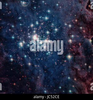 Trumpler 14 amas d'étoiles. L'un des plus grands rassemblements de sex, massive et lumineuse étoile dans la Voie lactée. Image couleurs retouchées. Éléments de Banque D'Images