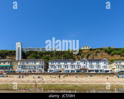 La plage de Shanklin, Esplanade, de la falaise, à l'île de Wight, Royaume-Uni Banque D'Images