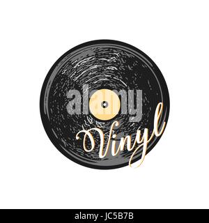 Disque vinyle. Illustration graphique isolé. Vector Illustration de Vecteur