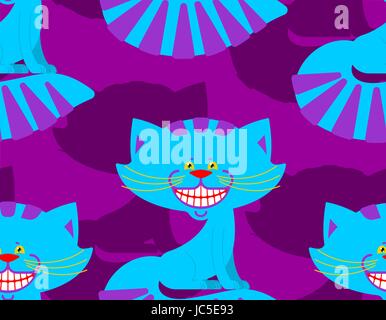 Cheshire Cat de sourire. texture animal fantastique alice au pays des merveilles. Magic animal fond Illustration de Vecteur