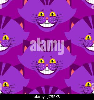Cheshire Cat de sourire. texture animal fantastique alice au pays des merveilles. Magic animal fond Illustration de Vecteur