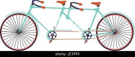 Télévision tandem illustration sur fond blanc. Vélo. Location élégant. Vecteur. Illustration de Vecteur