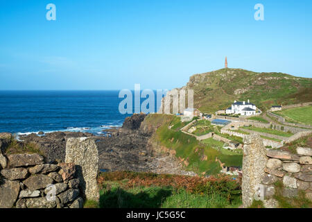 Cape Cornwall sur la côte ouest, près de st.juste à Cornwall, Angleterre, Grande-Bretagne, Royaume-Uni. Banque D'Images