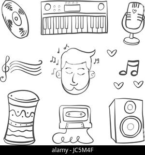 Stock Collection élément musical doodles Illustration de Vecteur