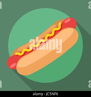 Vector icône hot dog Illustration de Vecteur