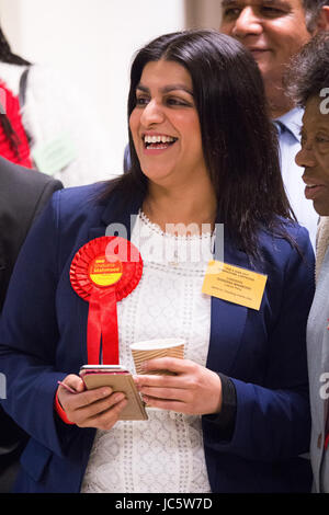 Shabana Mahmood MP travail conservant son Birmingham Ladywood siège à l'élection générale de juin 2017 Banque D'Images