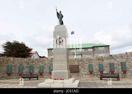 Monument à la libération de la guerre des Malouines, îles Falkland, Stanley Banque D'Images