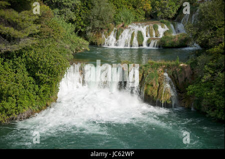 Parc national de Krka, Sibenik-Knin Croatie, Dalmatie, Cascade / boulangerie Skradinski, Nationalpark Krka Wasserfaelle, Dalmatien, Kroatien / A Banque D'Images