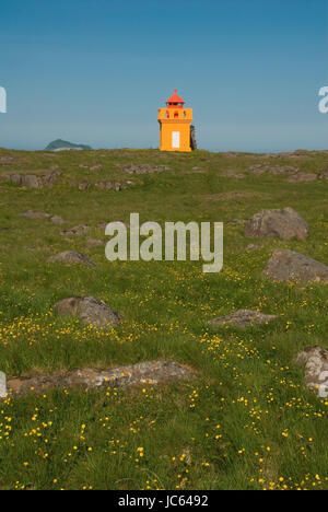 L'Europe, l'Islande, Islande, leuchtturm Hafnarnes, fjords de l'Île Europa,,, Leuchtturm, Ostfjorde Hafnarnes Banque D'Images
