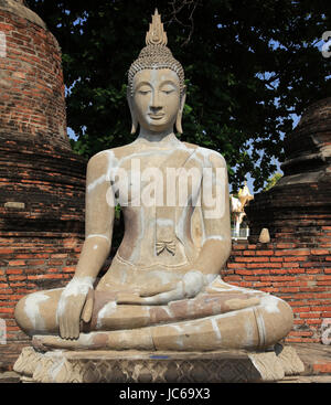 L'Asie, THAÏLANDE, Bouddha à Ayutthaya, Asien Banque D'Images