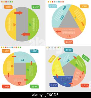 Illustration en couleurs avec les cercles d'affaires graphique infos sur fond blanc pour votre business template Banque D'Images