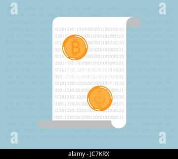 Codage ethereum, bitcoin, concept cryptocurrency vector illustration Illustration de Vecteur