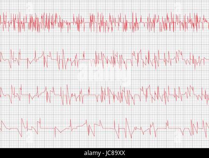 Coeur rouge cardiogramme Illustration de Vecteur