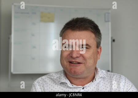 Ostrava, République tchèque. 12 Juin, 2017. Vitkovice Machinery Group CHEF Witassek Libor donne une interview à CTK à Ostrava, en République tchèque, le 12 juin 2017. Photo : CTK Jaroslav Ozana/Photo/Alamy Live News Banque D'Images