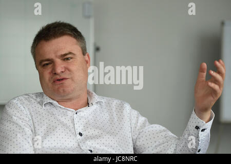 Ostrava, République tchèque. 12 Juin, 2017. Vitkovice Machinery Group CHEF Witassek Libor donne une interview à CTK à Ostrava, en République tchèque, le 12 juin 2017. Photo : CTK Jaroslav Ozana/Photo/Alamy Live News Banque D'Images