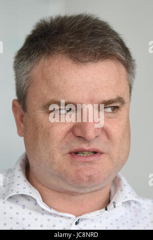 Ostrava, République tchèque. 12 Juin, 2017. Vitkovice Machinery Group CHEF Witassek Libor donne une interview à CTK à Ostrava, en République tchèque, le 12 juin 2017. Photo : CTK Jaroslav Ozana/Photo/Alamy Live News Banque D'Images