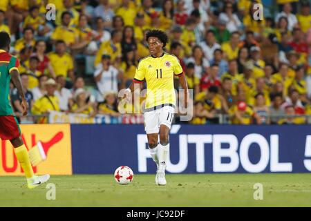 Getafe, Espagne. 13 Juin, 2017. Juan Cuadrado (COL) Football/Football : match amical entre la Colombie 4-0 Cameroun au Coliseum Alfonzo Perez à Getafe, Espagne . Credit : Mutsu Kawamori/AFLO/Alamy Live News Banque D'Images