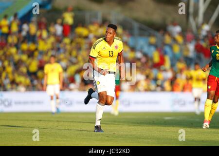 Getafe, Espagne. 13 Juin, 2017. Yerry Mina (COL) Football/Football : match amical entre la Colombie 4-0 Cameroun au Coliseum Alfonzo Perez à Getafe, Espagne . Credit : Mutsu Kawamori/AFLO/Alamy Live News Banque D'Images