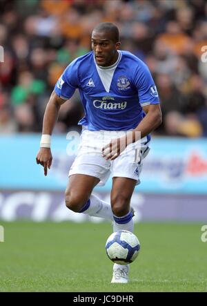 SYLVAIN DISTIN Everton FC MOLINEUX STADIUM WOLVERHAMPTON ENGLAND 27 Mars 2010 Banque D'Images