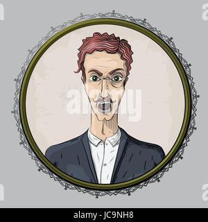 Les droits de l'homme hommes personnes face portrait Vector retro vintage close-up belle illustration vertical sign pancarte vue avant Illustration de Vecteur