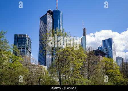 Skyline des Bankenviertels à Frankfurt am Main, Hessen, Allemagne Banque D'Images