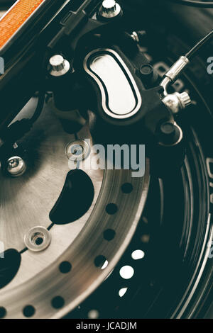 Close-up d'une roue de moto Banque D'Images