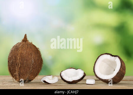 Kokosnuss Frische Früchte im Sommer mit Textfreiraum Banque D'Images