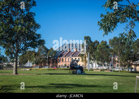 Barangaroo, un nouveau projet de régénération de la création de l'espace paysagé pointe parc ouvert, Sydney, NSW, Australie Banque D'Images