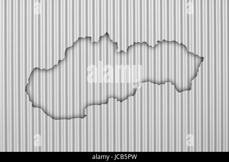 Carte de la Slovaquie sur la tôle ondulée Banque D'Images