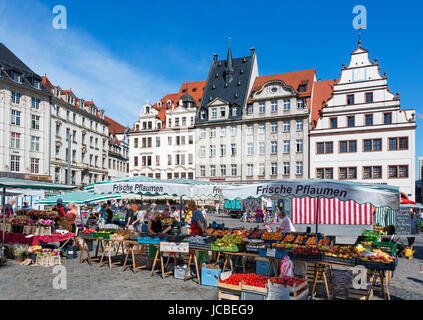 Dans le marché Markt (place du marché), Leipzig, Saxe, Allemagne Banque D'Images