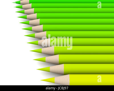 Crayon vert du spectre de couleurs. Rendu 3D Illustration. Banque D'Images