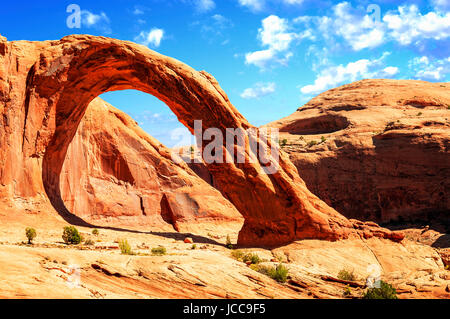 Corona Arch (coucher du Soleil) Moab, Utah. Banque D'Images