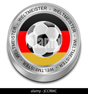 Ballon de football avec champion du drapeau allemand - en allemand Banque D'Images