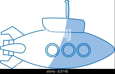 Sous-marin avec periscope bathyscaphe cartoon Illustration de Vecteur