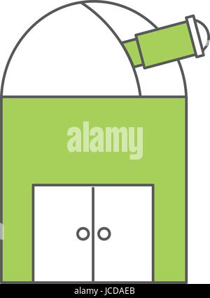 Observatoire astronomique icône isolé Illustration de Vecteur