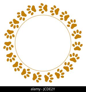 Brown empreintes animaux de forme arrondie avec de l'espace vide pour votre texte Illustration de Vecteur