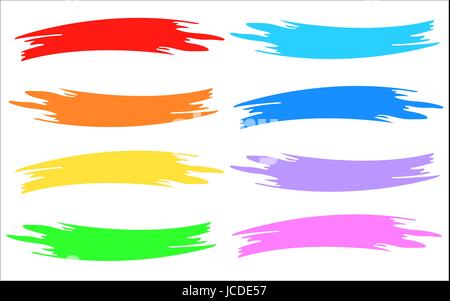 Coups de pinceau coloré set isolated on white Illustration de Vecteur