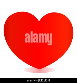 Icône de cœur isolé sur blanc, effet de volume moderne de style design Illustration de Vecteur