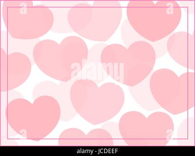 Valentine rouge avec coeurs roses avec copie espace de tex Illustration de Vecteur