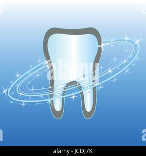 Icône de concept de soins dentaires. Dent saine et propre. Illustration de Vecteur