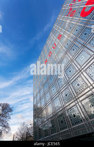 Institut du Monde Arabe, l'Institut du Monde Arabe, vue extérieure de la façade et des fenêtres, l'architecte Jean Nouvel, Paris, France, Europe Banque D'Images