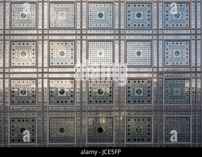Institut du Monde Arabe, l'Institut du Monde Arabe, vue extérieure de la façade et des fenêtres, l'architecte Jean Nouvel, Paris, France, Europedetai Banque D'Images