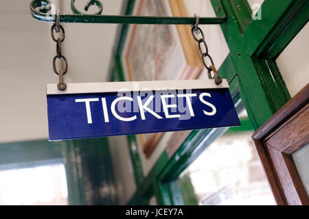 Ancien billet de métal connexion gare, sheringham, North Norfolk, Angleterre Banque D'Images