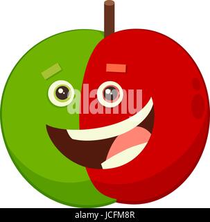 Cartoon illustration du caractère d'objet alimentaire fruits Apple Illustration de Vecteur