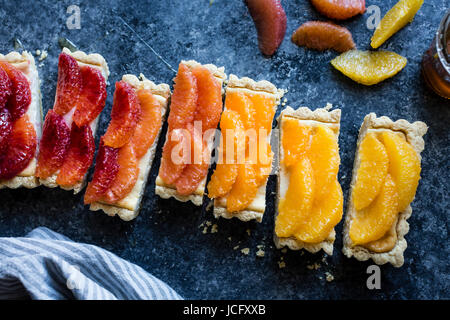 Tarte à la ricotta et d'agrumes Banque D'Images