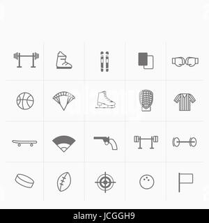 Ensemble d'icônes de ligne différents relatifs à : sport Banque D'Images