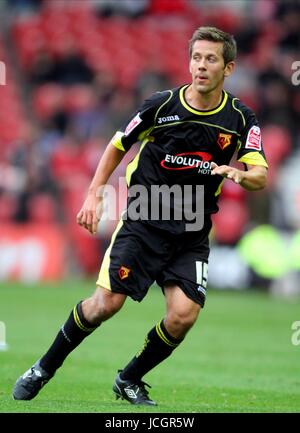 JON HARLEY Watford FC MIDDLESBROUGH V WATFORD STADE RIVERSIDE, MIDDLESBROUGH, Angleterre 17 octobre 2009 GAA1147 ATTENTION ! Cette photo ne peut être utilisée que pour les journaux et/ou à des fins d'édition de magazines. Ne peut être utilisé pour l'utilisation en ligne/Internet, ni pour les publications impliquant 1 joueur, 1 ou 1 Concours Club, sans l'autorisation écrite de Football DataCo Ltd. Pour toute question, veuillez communiquer avec le Football DataCo Ltd au  +44 (0) 207 864 9121 Banque D'Images