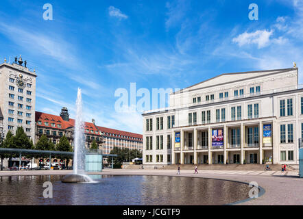 Opéra de Leipzig (Oper Leipzig, Leipzig Augustusplatz), Saxe, Allemagne Banque D'Images