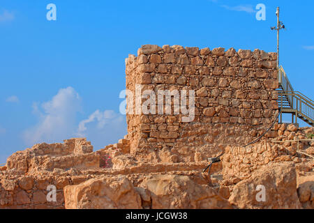 Ruines de la forteresse de Massada, Israël Banque D'Images